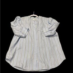 Frame Denim Blue 3/4 stripe button down L